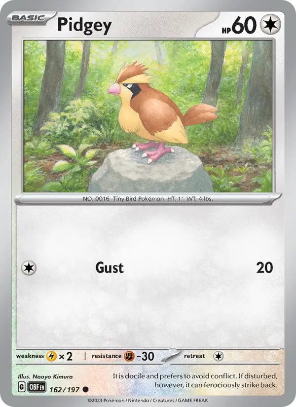 Pidgey 162 Obsidian Flames (SV3) Pokemon Card
