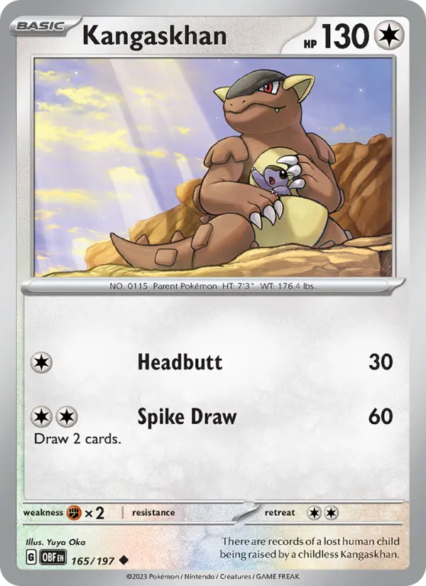 Kangaskhan 165 Obsidian Flames (SV3) Pokemon Card