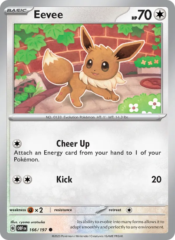 Eevee 166 Obsidian Flames (SV3) Pokemon Card