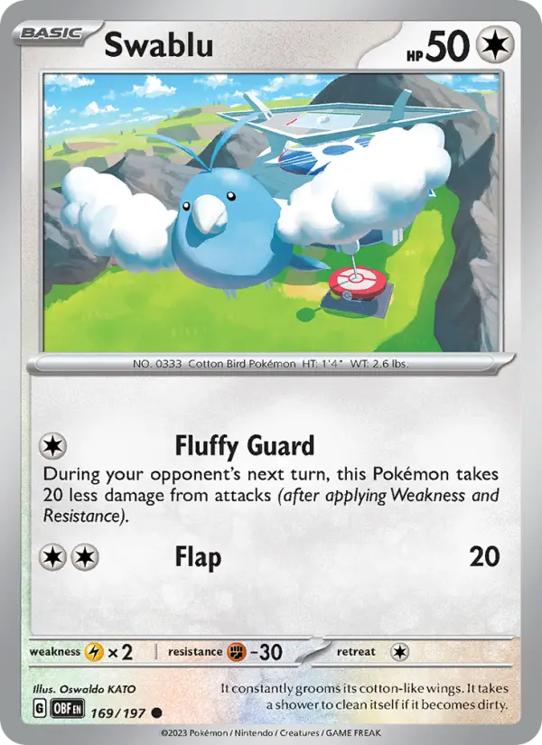 Swablu 169 Obsidian Flames (SV3) Pokemon Card