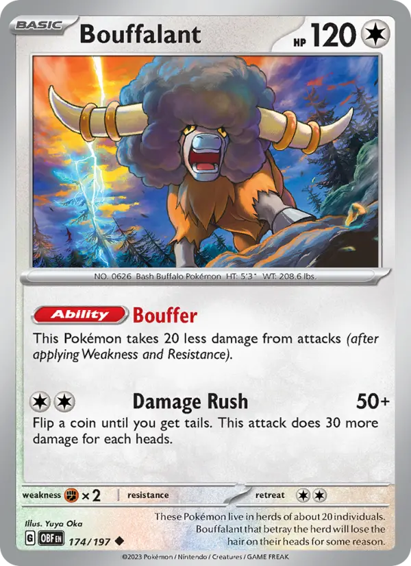 Bouffalant 174 Obsidian Flames (SV3) Pokemon Card