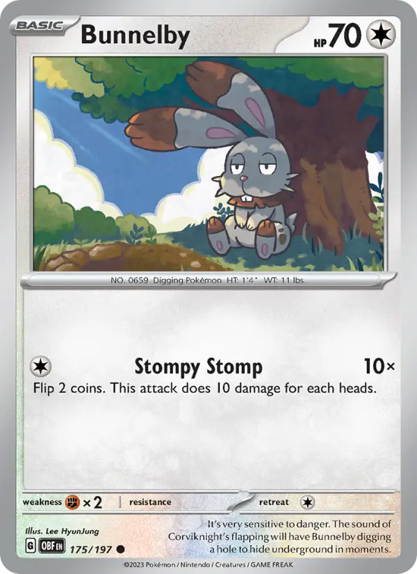 Bunnelby 175 Obsidian Flames (SV3) Pokemon Card