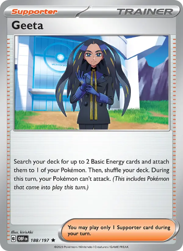 Geeta 188 Obsidian Flames (SV3) Pokemon Card