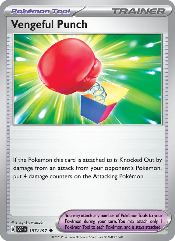 Vengeful Punch 197 Obsidian Flames (SV3) Pokemon Card
