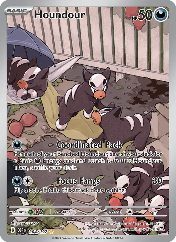 Houndour 204 Obsidian Flames (SV3) Pokemon Card