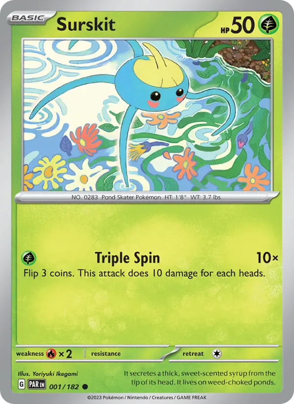 Surskit 001 Paradox Rift (SV4) Pokemon Card