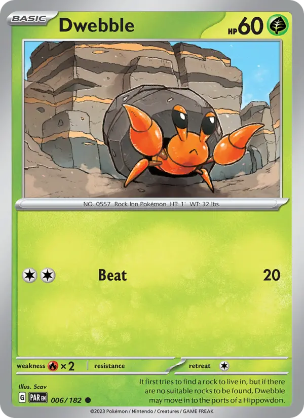 Dwebble 006 Paradox Rift (SV4) Pokemon Card