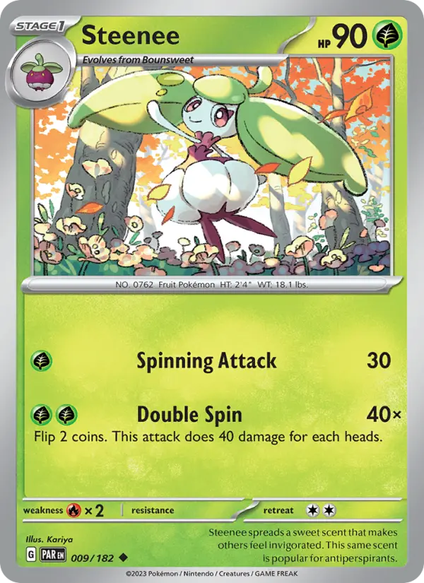 Steenee 009 Paradox Rift (SV4) Pokemon Card