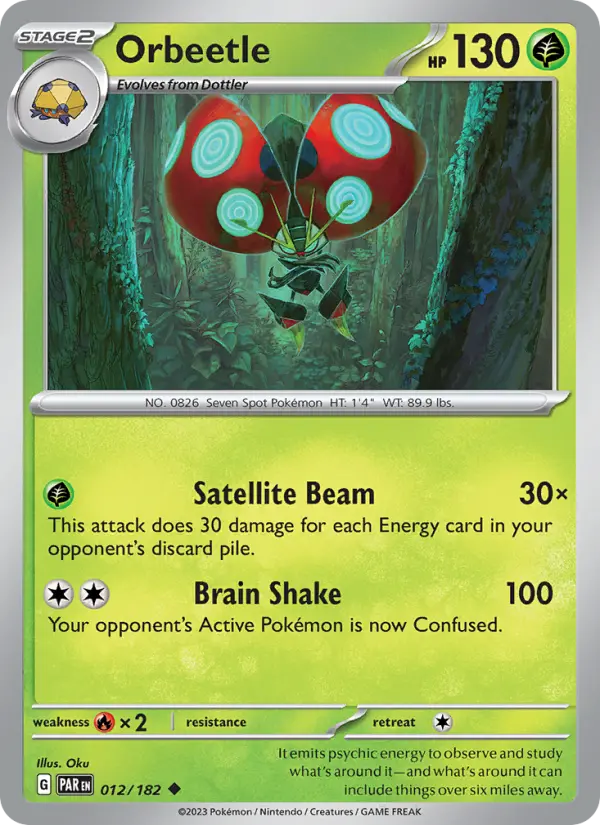 Orbeetle 012 Paradox Rift (SV4) Pokemon Card