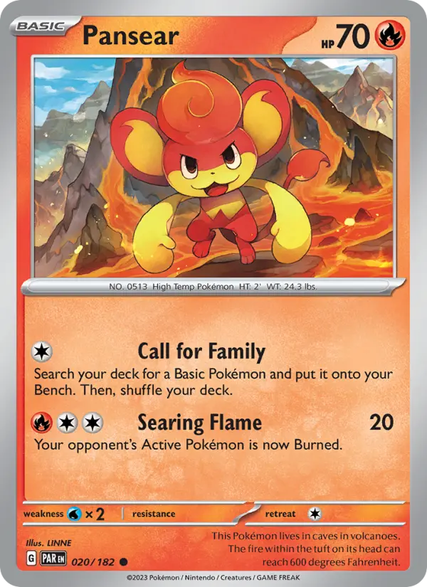 Pansear 020 Paradox Rift (SV4) Pokemon Card