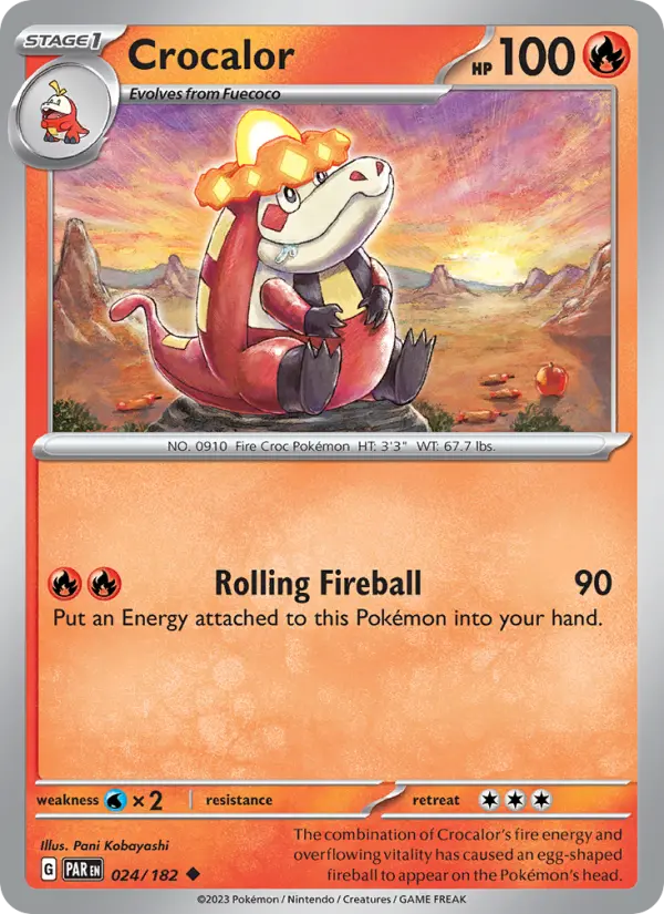 Crocalor 024 Paradox Rift (SV4) Pokemon Card