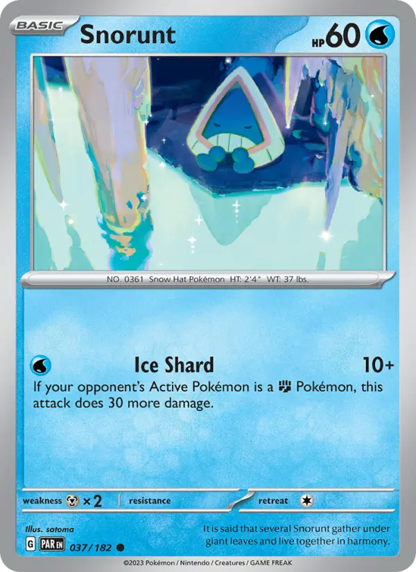 Snorunt 037 Paradox Rift (SV4) Pokemon Card