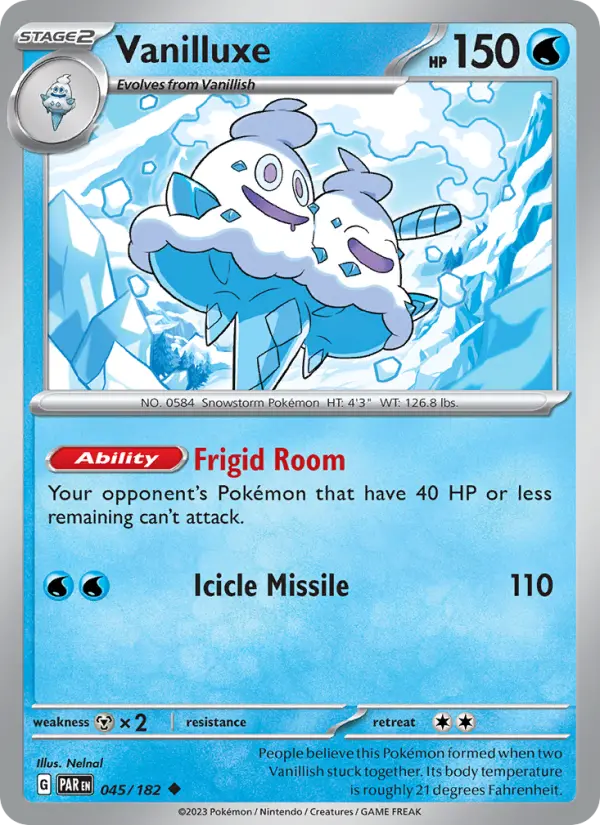 Vanilluxe 045 Paradox Rift (SV4) Pokemon Card