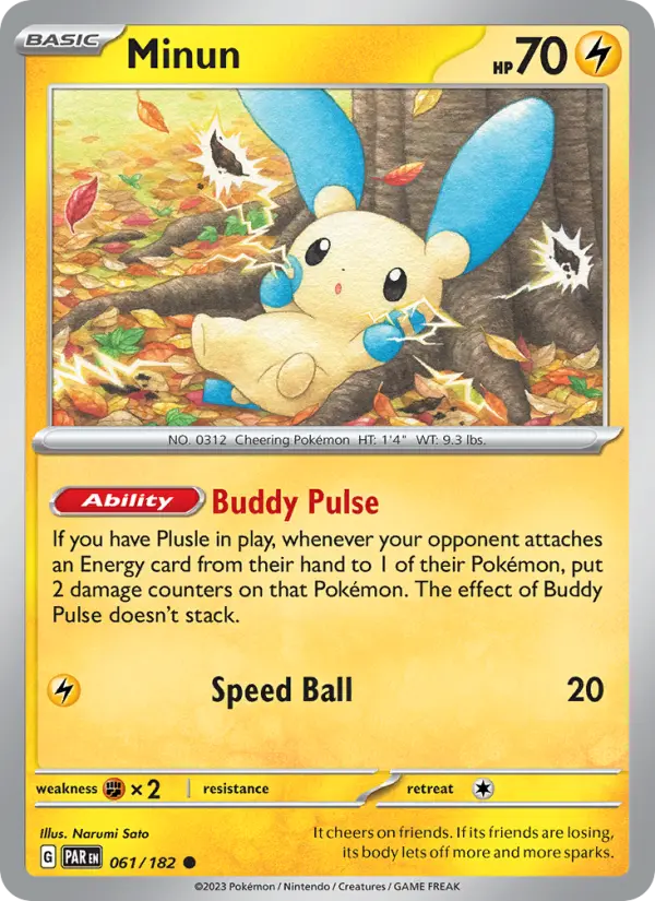 Minun 061 Paradox Rift (SV4) Pokemon Card
