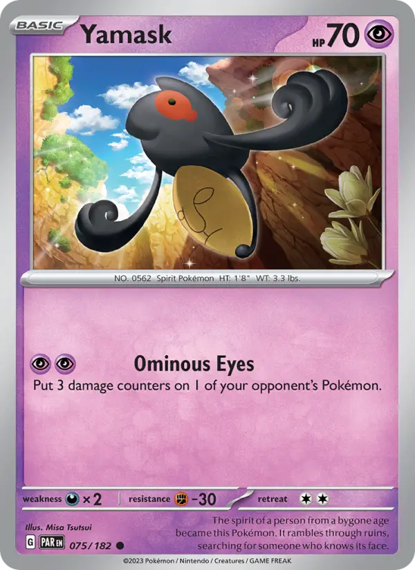 Yamask 075 Paradox Rift (SV4) Pokemon Card