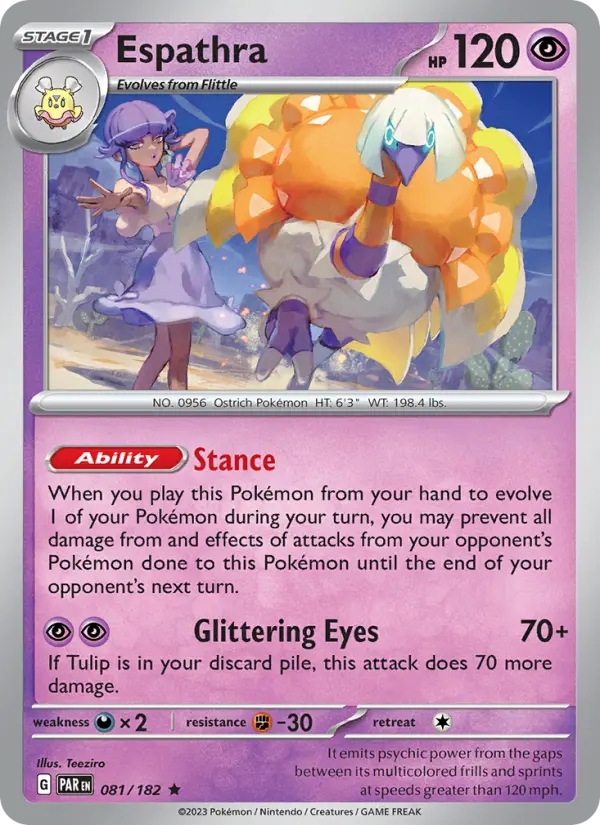 Espathra 081 Paradox Rift (SV4) Pokemon Card