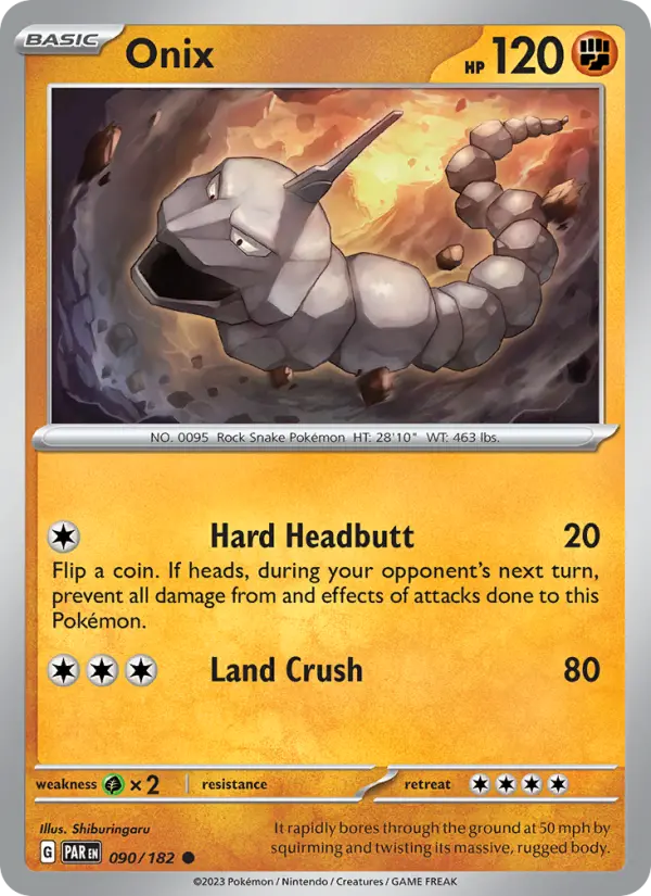 Onix 090 Paradox Rift (SV4) Pokemon Card