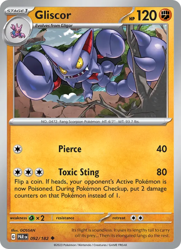 Gliscor 092 Paradox Rift (SV4) Pokemon Card