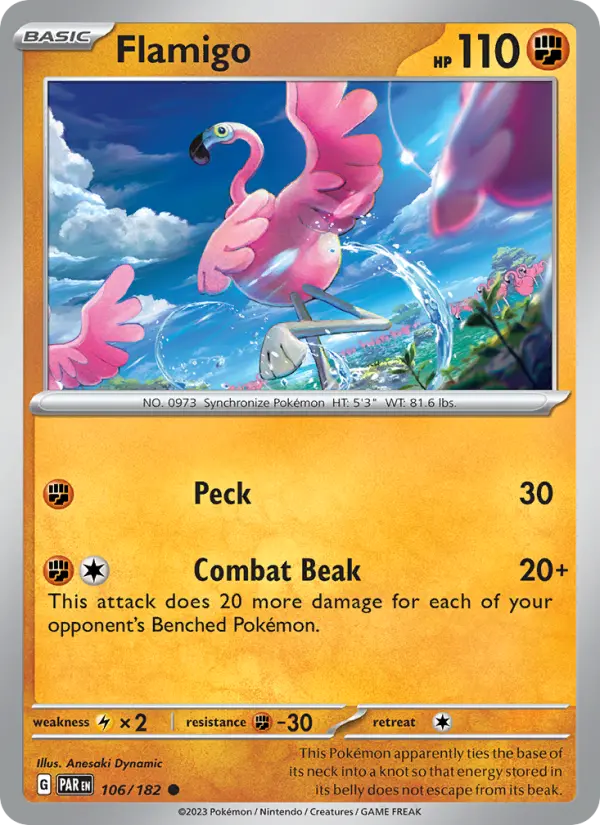Flamigo 106 Paradox Rift (SV4) Pokemon Card