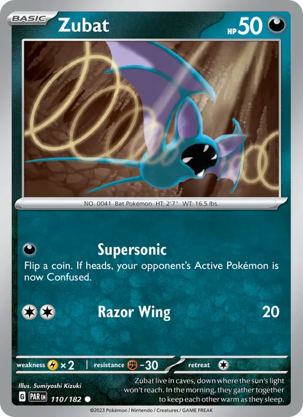 Zubat 110 Paradox Rift (SV4) Pokemon Card