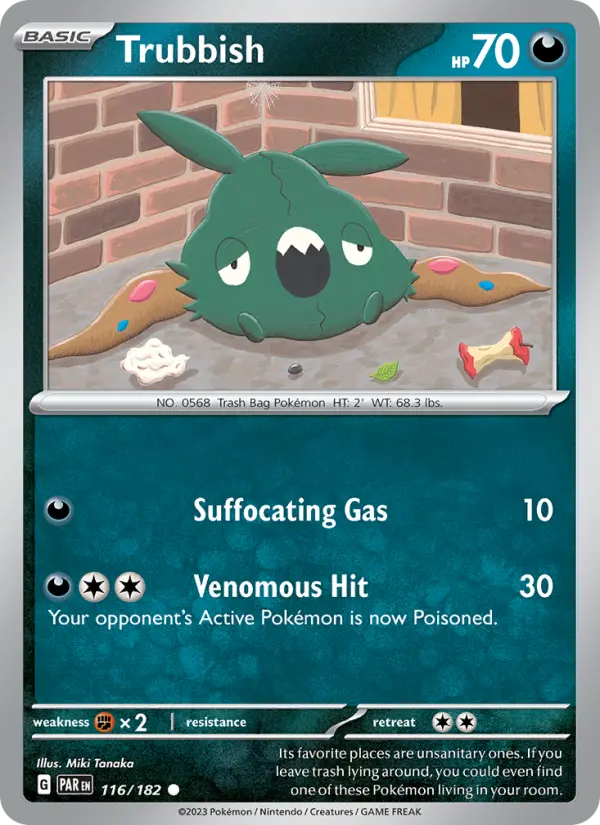 Trubbish 116 Paradox Rift (SV4) Pokemon Card