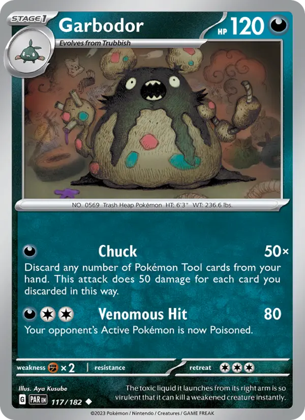 Garbodor 117 Paradox Rift (SV4) Pokemon Card