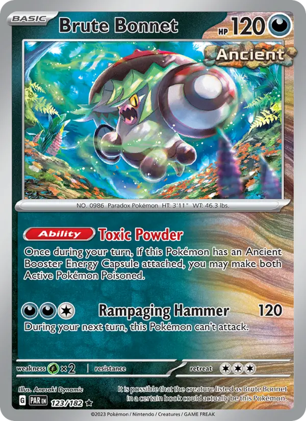 Brute Bonnet 123 Paradox Rift (SV4) Pokemon Card