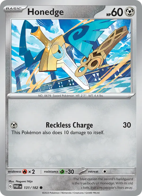 Honedge 131 Paradox Rift (SV4) Pokemon Card
