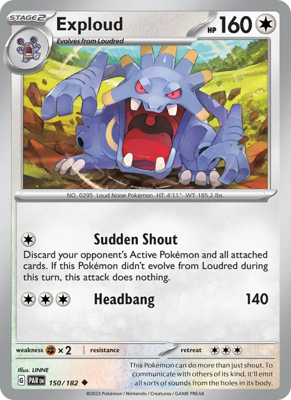 Exploud 150 Paradox Rift (SV4) Pokemon Card