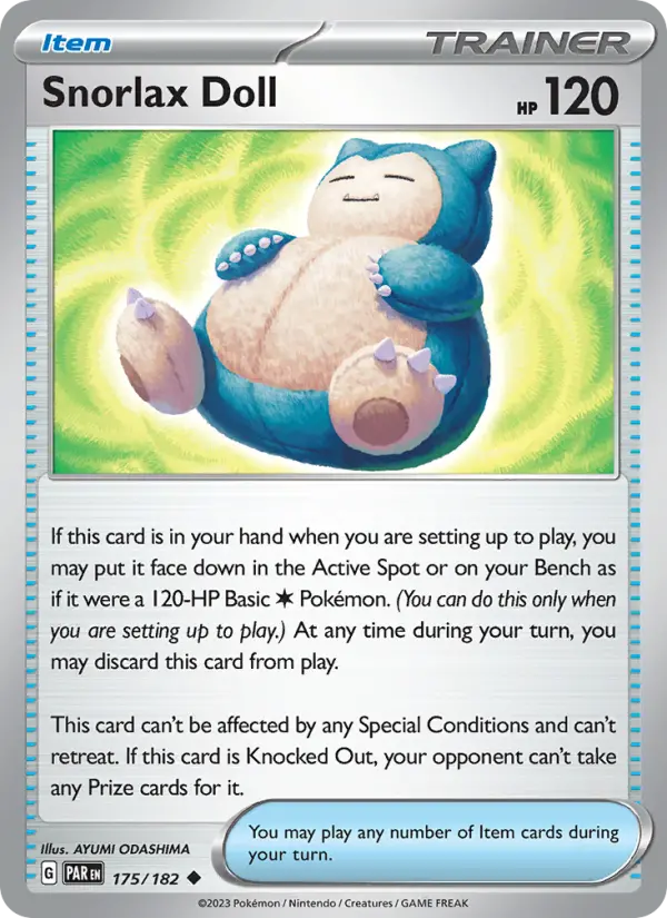 Snorlax Doll 175 Paradox Rift (SV4) Pokemon Card
