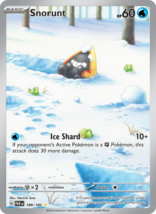 Snorunt 188 Paradox Rift (SV4) Pokemon Card