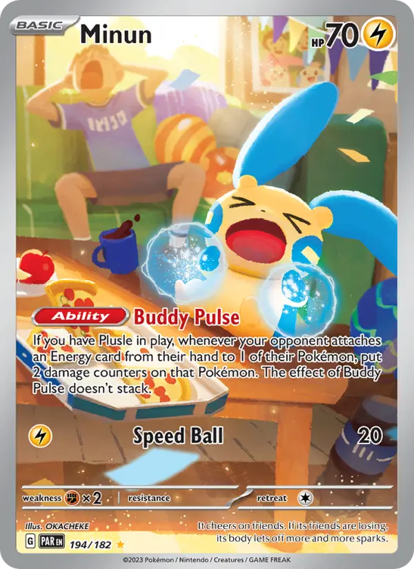 Minun 194 Paradox Rift (SV4) Pokemon Card