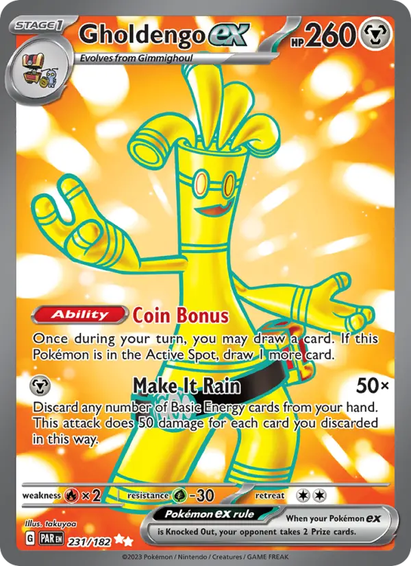 Gholdengo ex 231 Paradox Rift (SV4) Pokemon Card