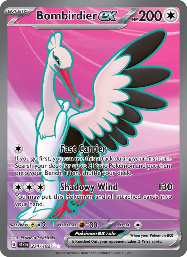 Bombirdier ex 234 Paradox Rift (SV4) Pokemon Card
