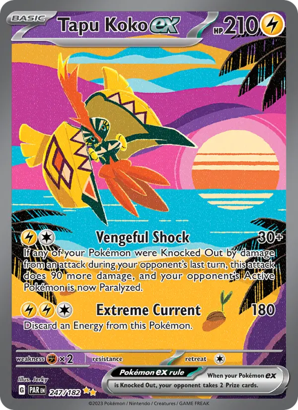 Tapu Koko ex 247 Paradox Rift (SV4) Pokemon Card