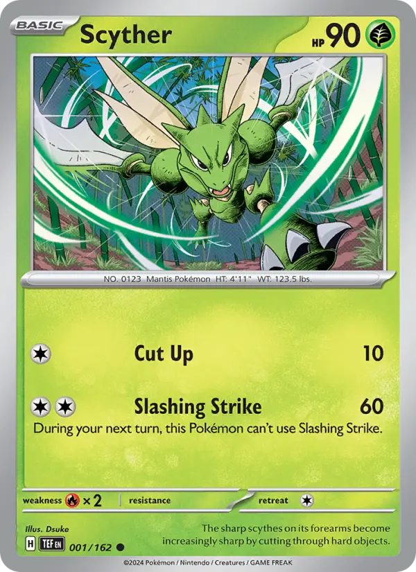 Scyther 001 Temporal Forces (SV5) Pokemon Card
