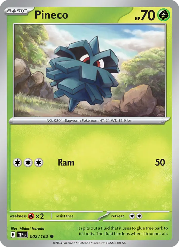 Pineco 002 Temporal Forces (SV5) Pokemon Card