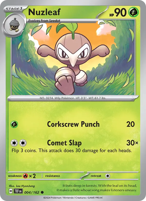 Nuzleaf 004 Temporal Forces (SV5) Pokemon Card