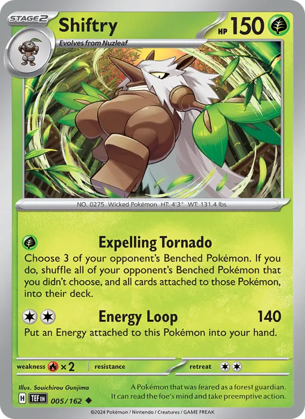 Shiftry 005 Temporal Forces (SV5) Pokemon Card