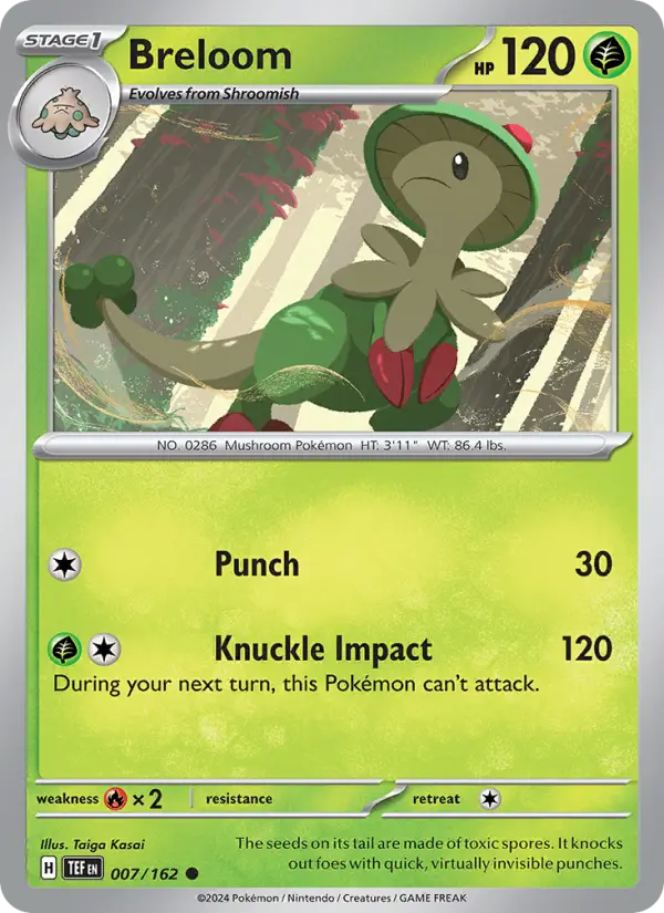 Breloom 007 Temporal Forces (SV5) Pokemon Card