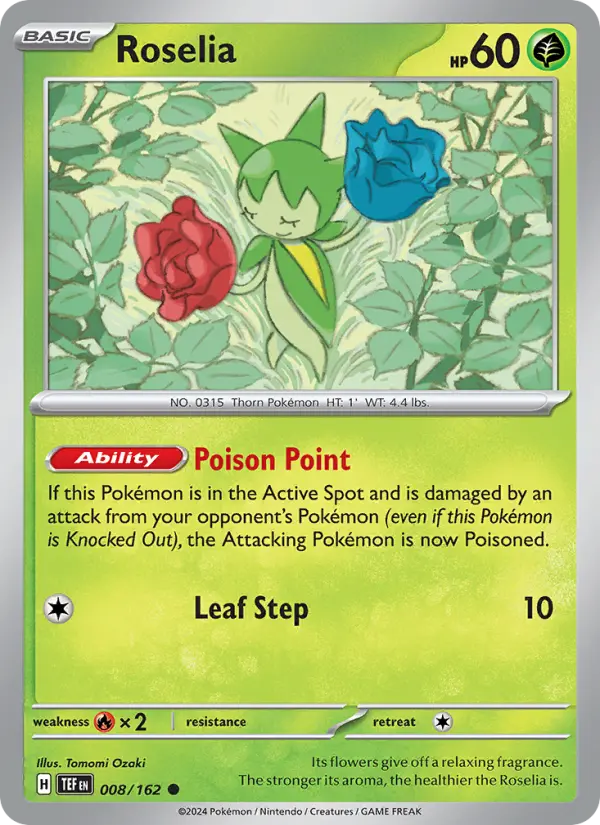 Roselia 008 Temporal Forces (SV5) Pokemon Card