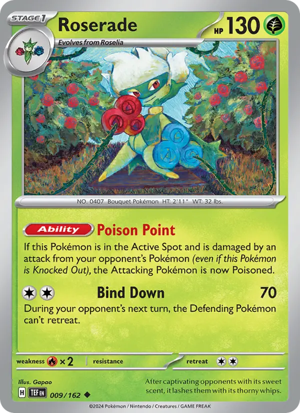 Roserade 009 Temporal Forces (SV5) Pokemon Card