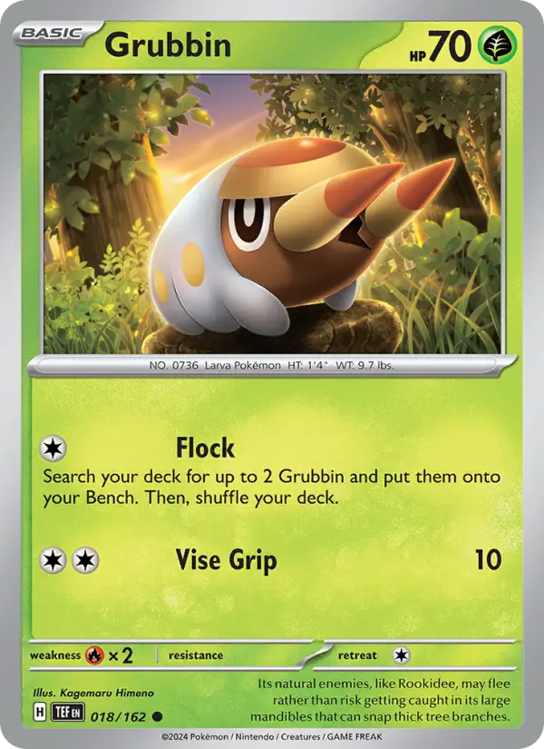 Grubbin 018 Temporal Forces (SV5) Pokemon Card