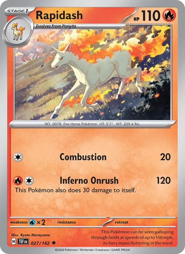 Rapidash 027 Temporal Forces (SV5) Pokemon Card
