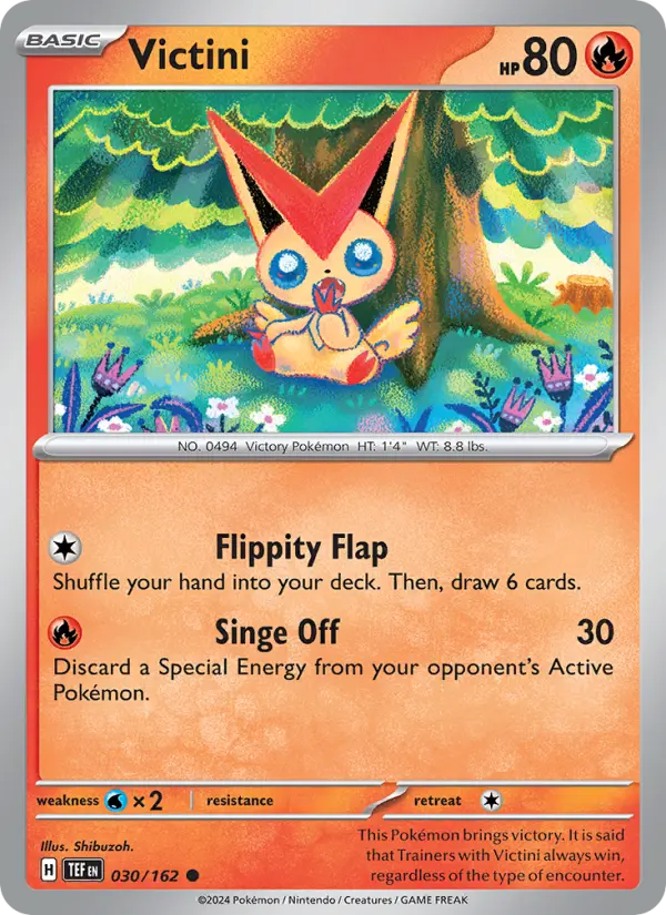 Victini 030 Temporal Forces (SV5) Pokemon Card