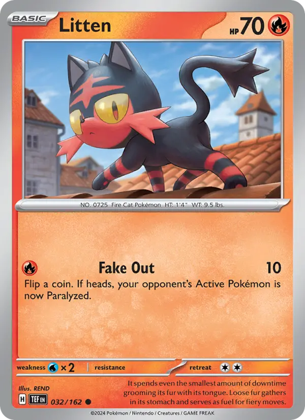 Litten 032 Temporal Forces (SV5) Pokemon Card