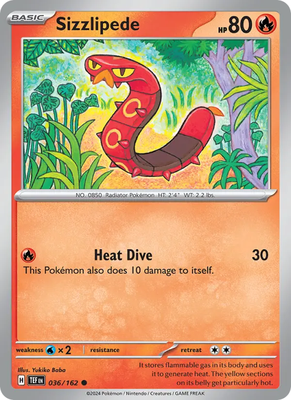 Sizzlipede 036 Temporal Forces (SV5) Pokemon Card
