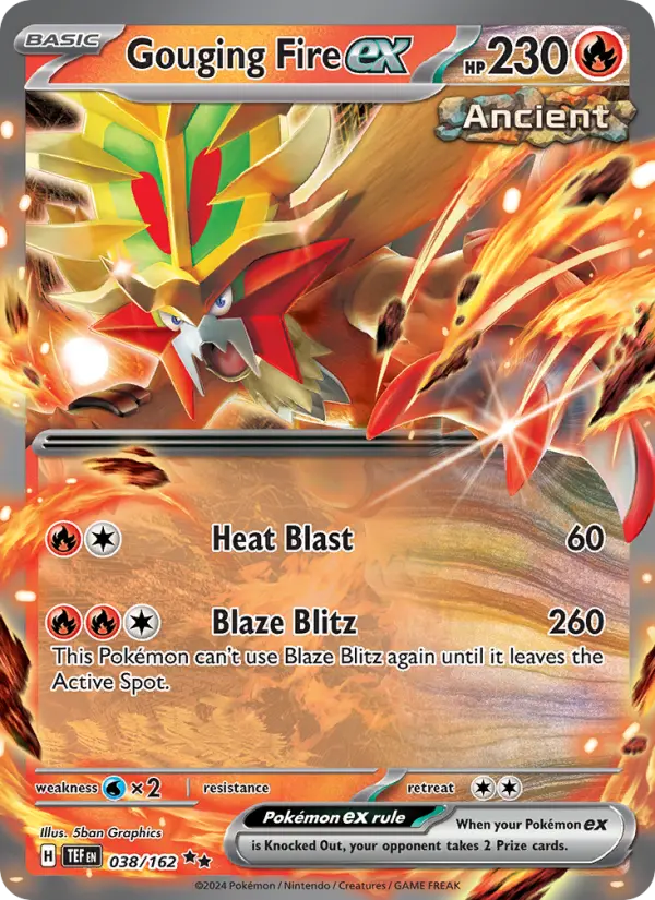 Gouging Fire ex 038 Temporal Forces (SV5) Pokemon Card