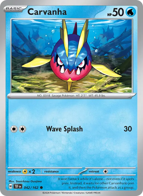 Carvanha 042 Temporal Forces (SV5) Pokemon Card