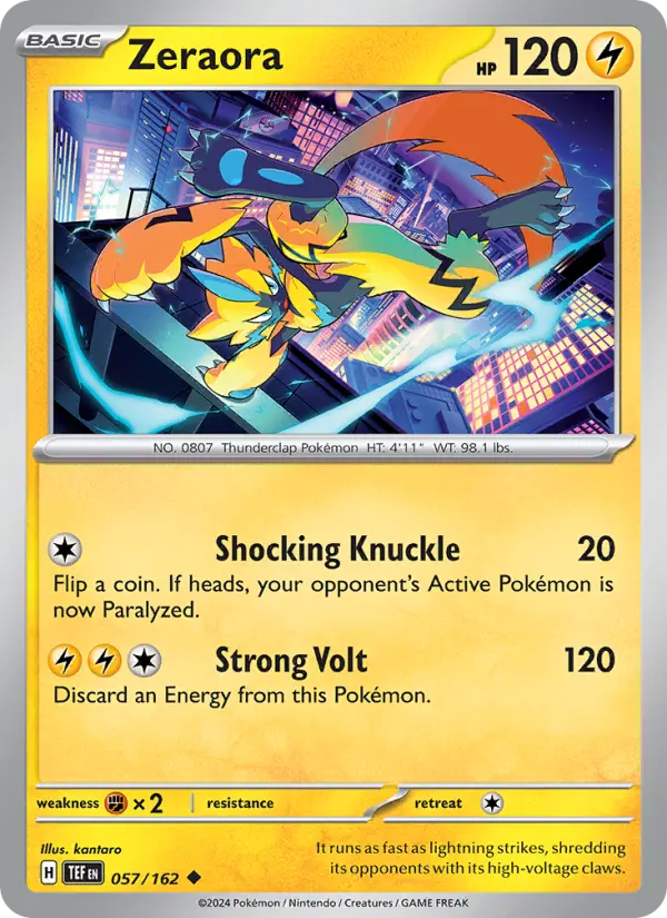 Zeraora 057 Temporal Forces (SV5) Pokemon Card